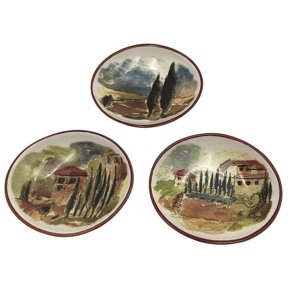 Williams Sonoma Tuscan‎ Landscape Dipping Bowls Set of 3 Multicolor